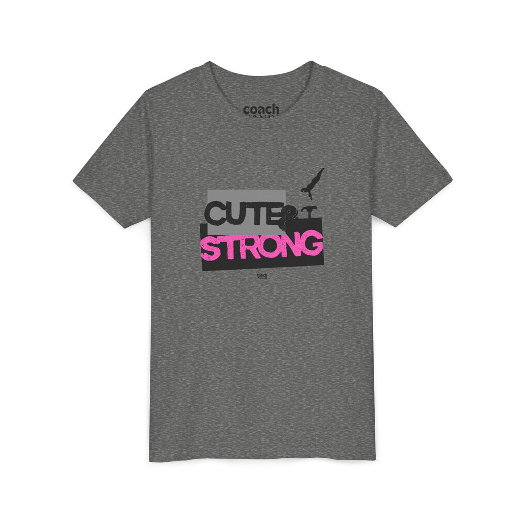 Cute & Strong Youth Short Sleeve Tee - Pink/Black