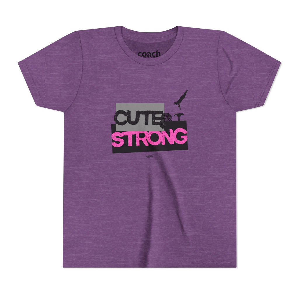 Cute & Strong Youth Short Sleeve Tee - Pink/Black