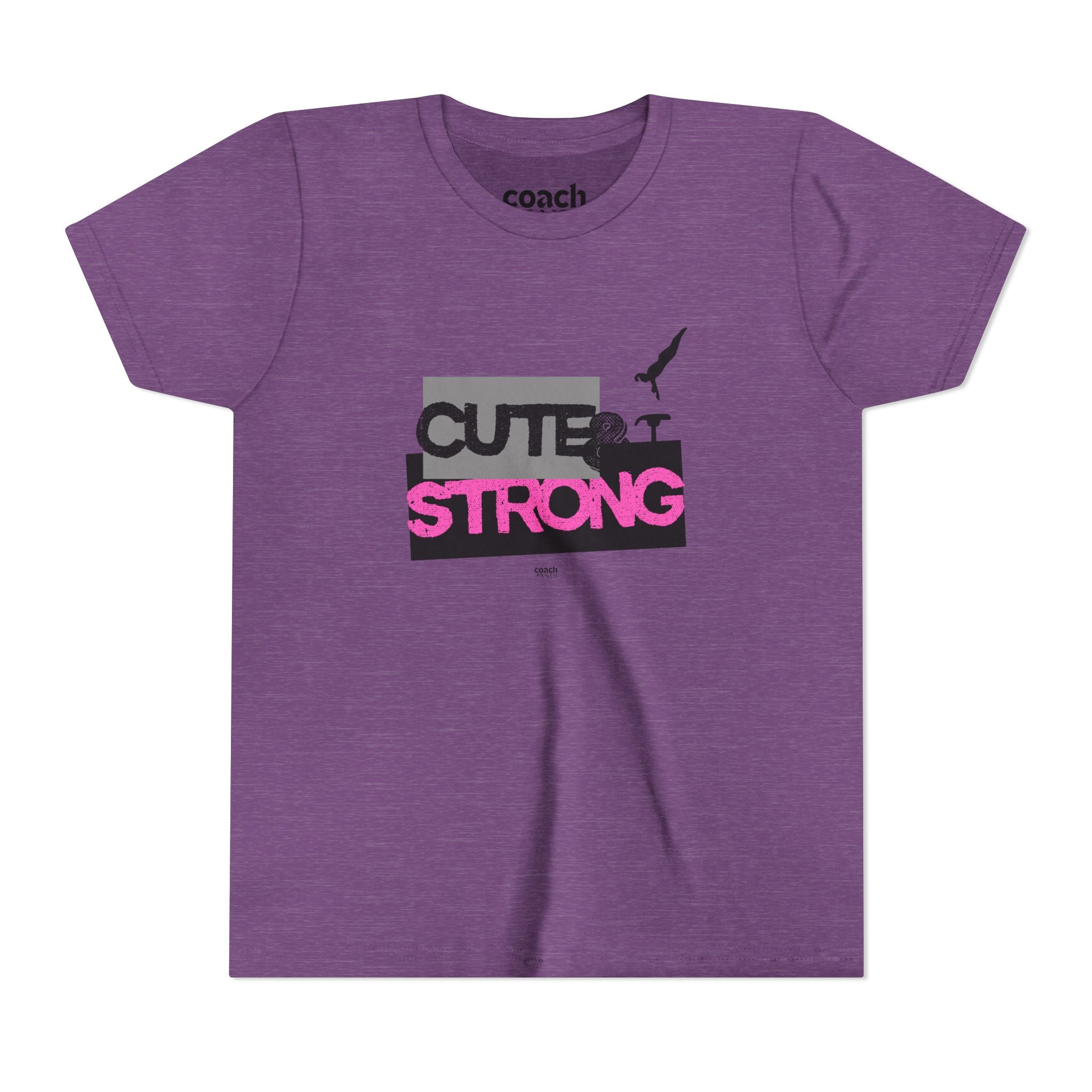 Cute & Strong Youth Short Sleeve Tee - Pink/Black