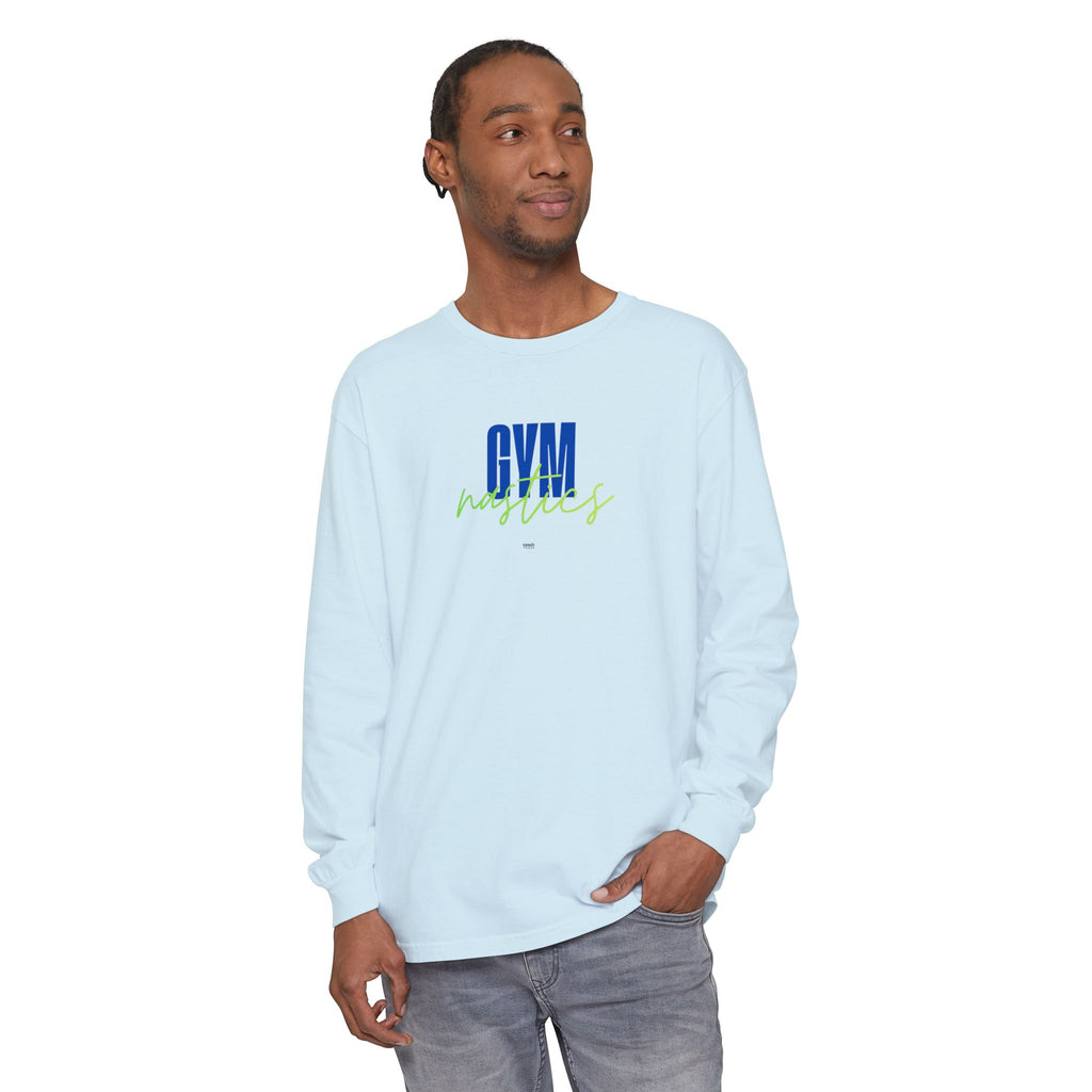 GYMnastics Long Sleeve Shirt - Blue/Lime (Adult)