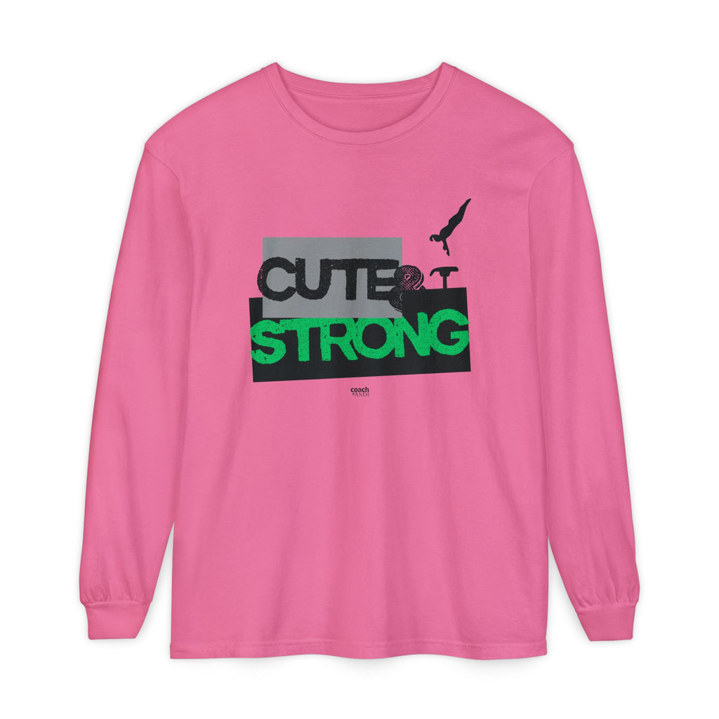 Cute & Strong - Green/Black (Adult Long Sleeve Shirt)