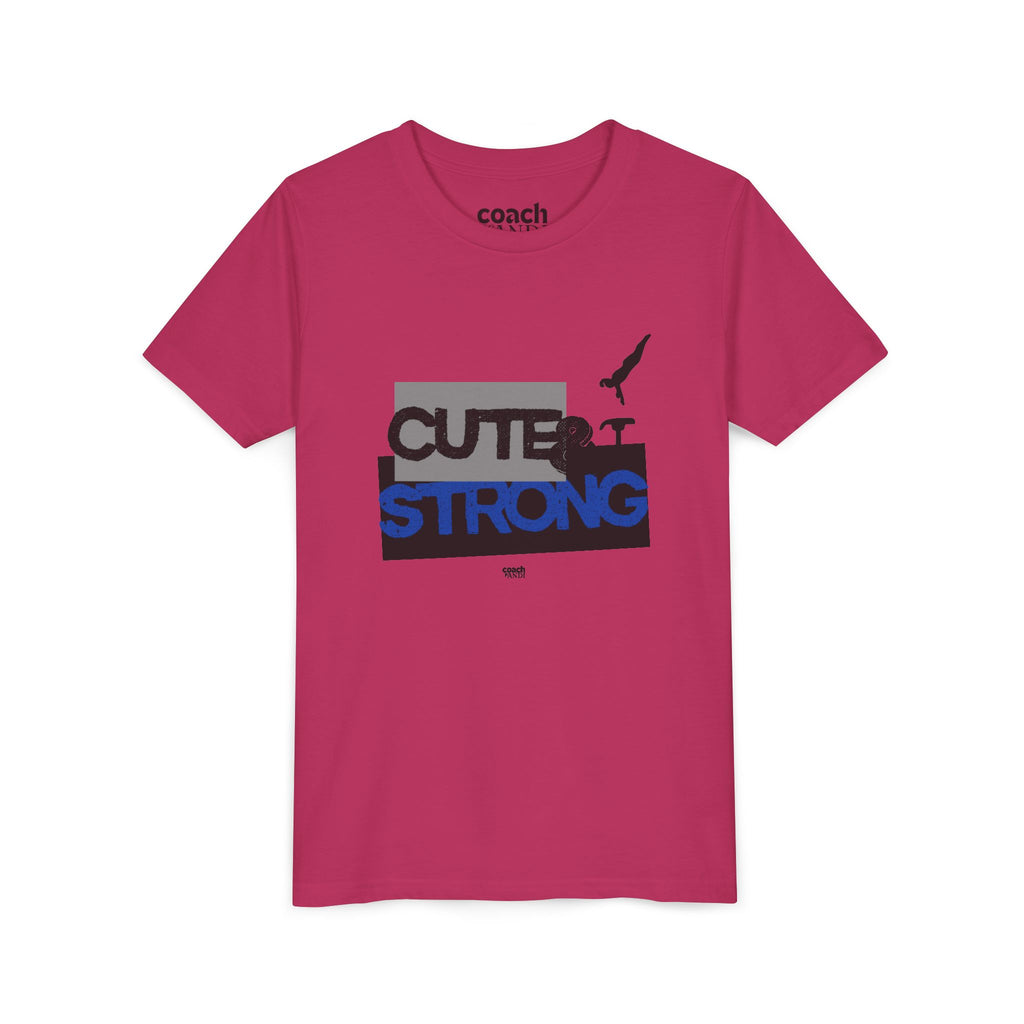 Cute & Strong Youth Short Sleeve Tee - Blue/Black