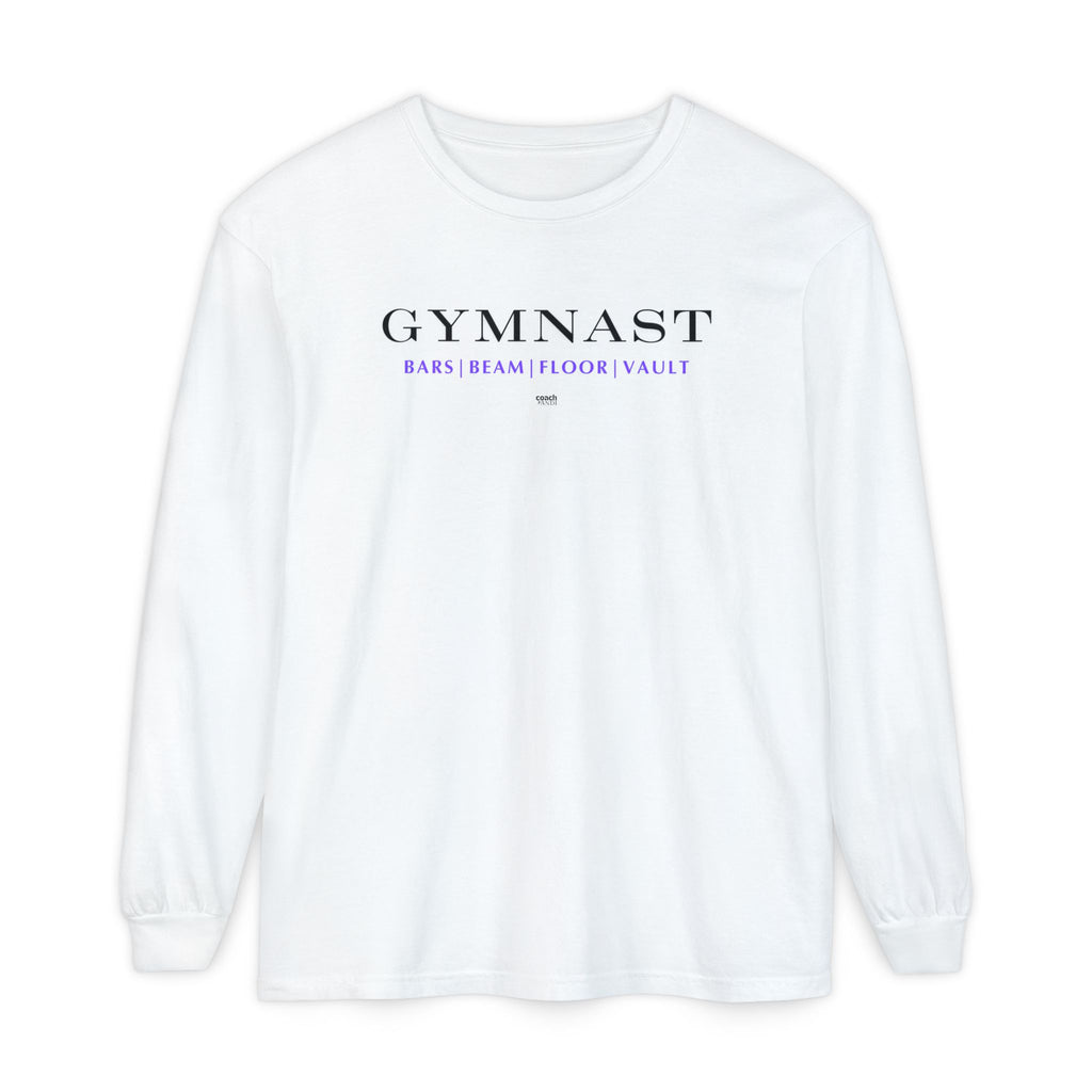 GYMNAST (Bars Beam Floor Vault) Long Sleeve Shirt - Purple (Adult)