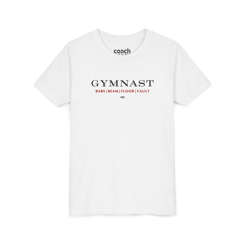 GYMNAST (Bars Beam Floor Vault) Short Sleeve Tee - Red (Youth)