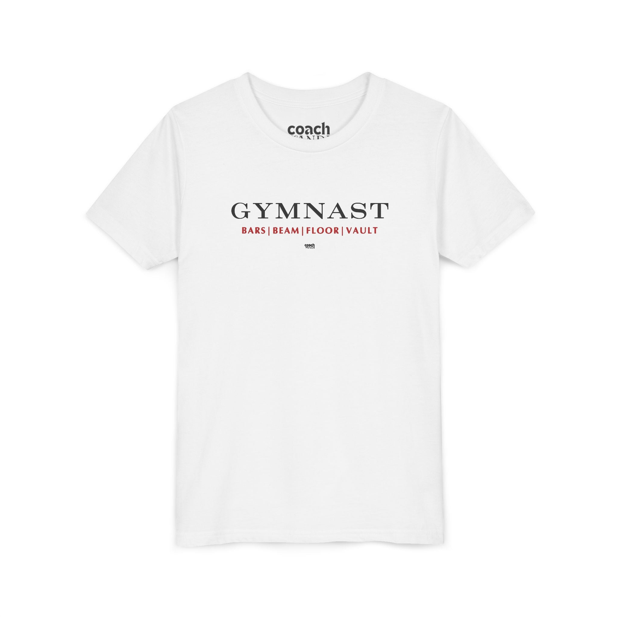 GYMNAST (Bars Beam Floor Vault) Short Sleeve Tee - Red (Youth)