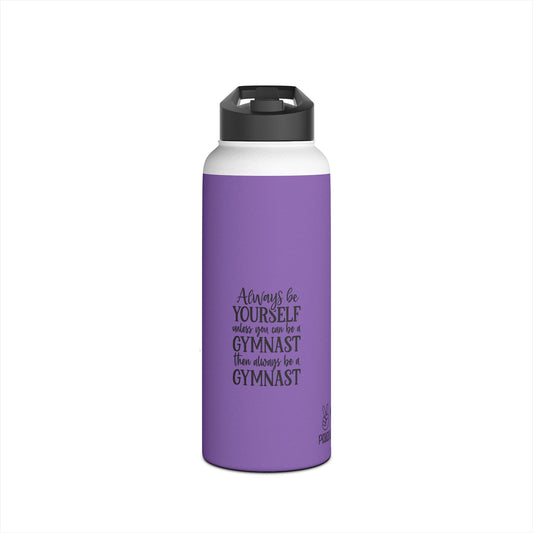 Gymnastics Quotes-Purple (Stainless Steel Water Bottle, Standard Lid)