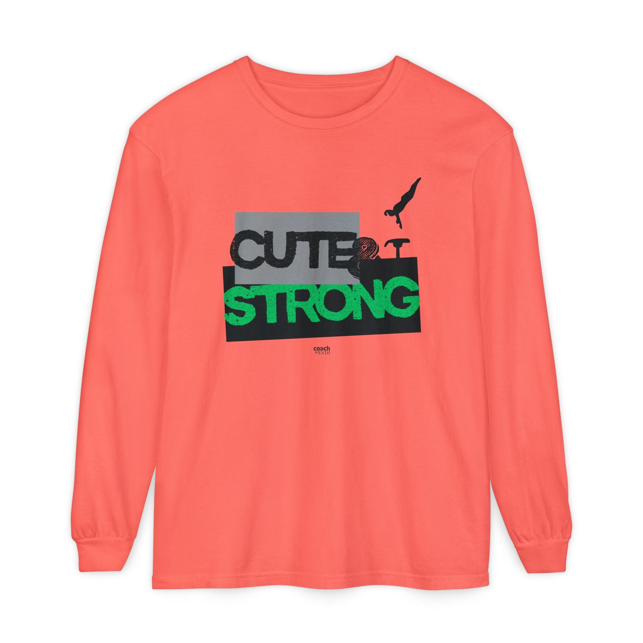 Cute & Strong - Green/Black (Adult Long Sleeve Shirt)