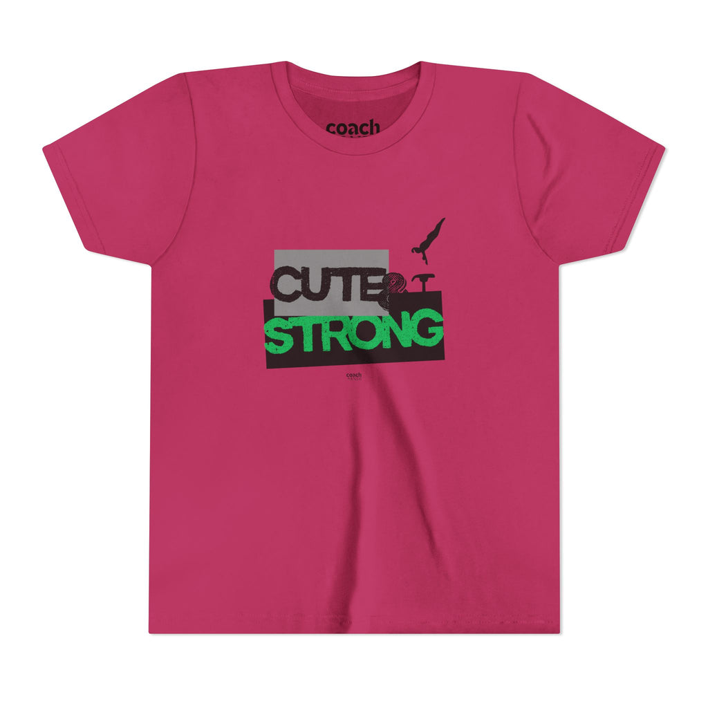 Cute & Strong Youth Short Sleeve Tee - Green/Black