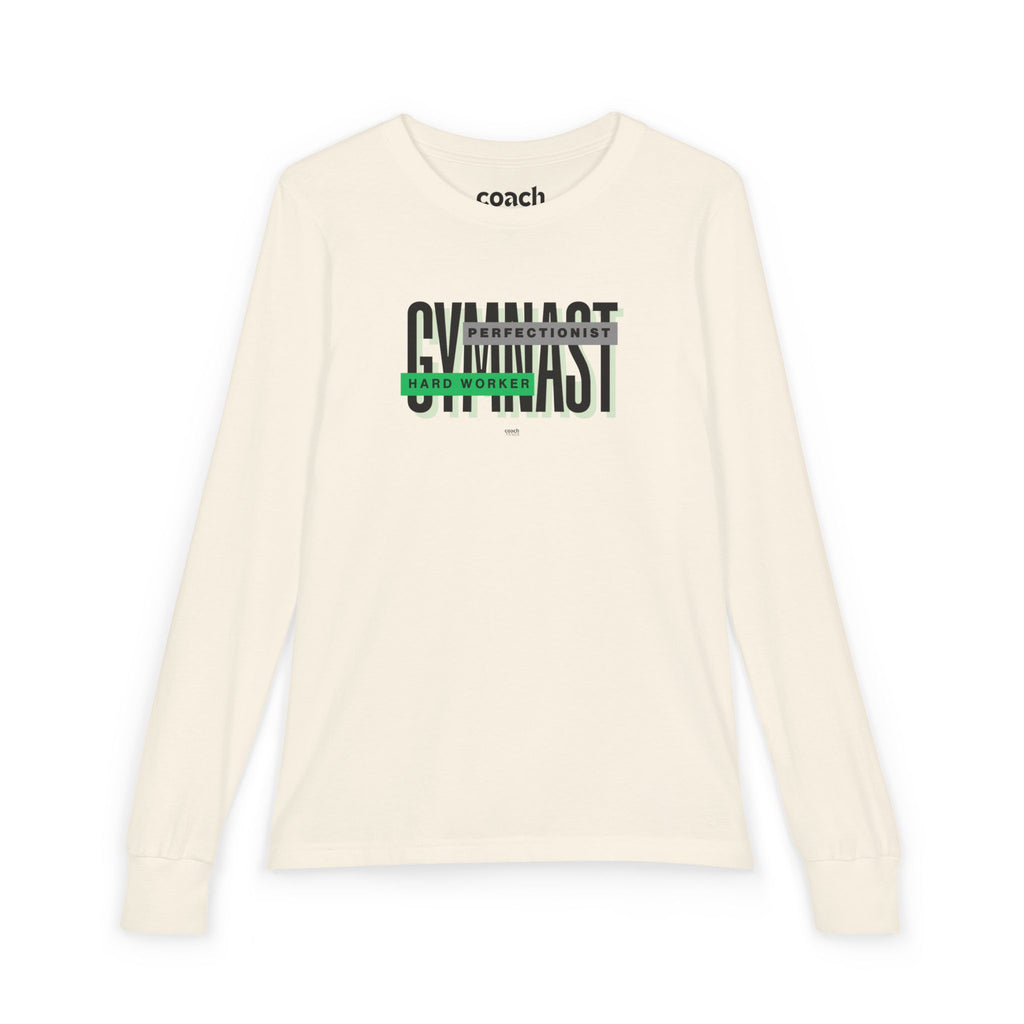 Gymnast Hard Worker Long Sleeve Shirt - Green (Youth)