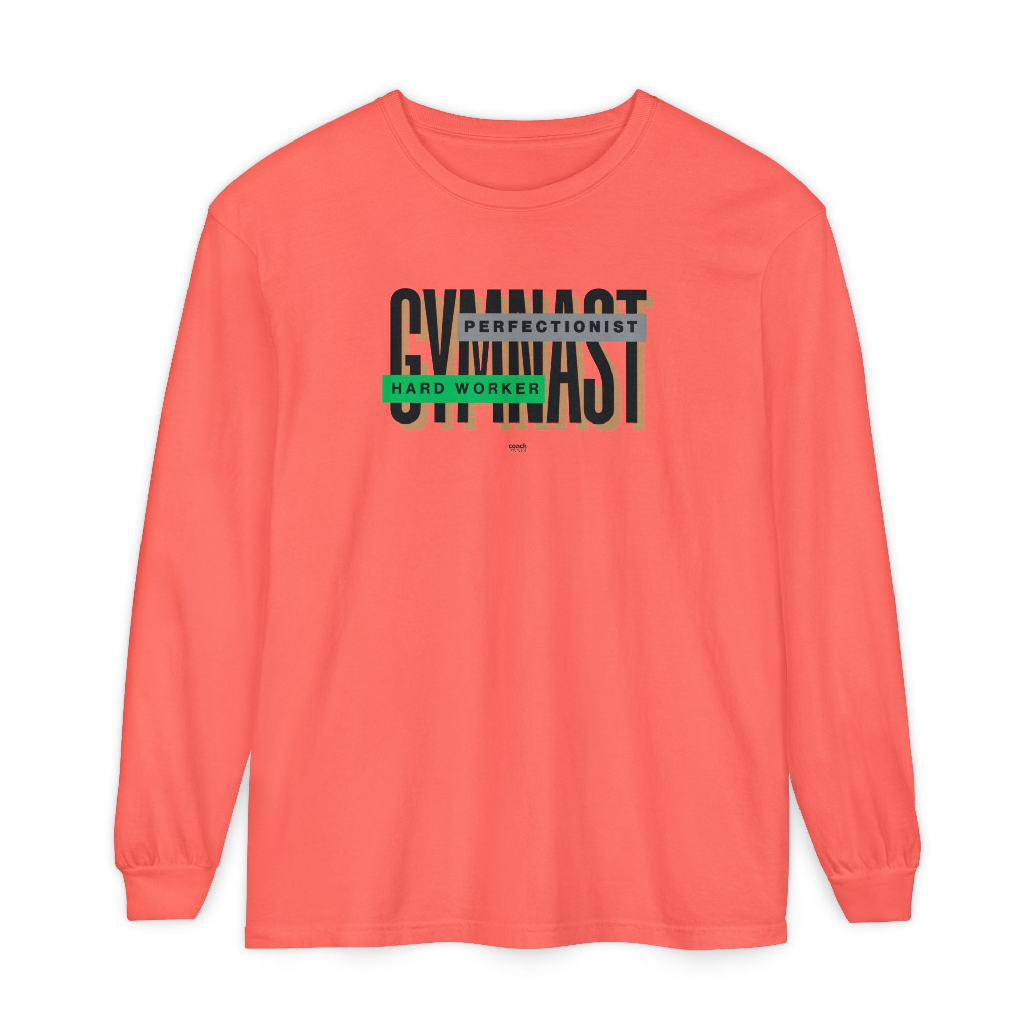 Gymnast Hard Worker Long Sleeve Shirt - Lime/Blue (Adult)