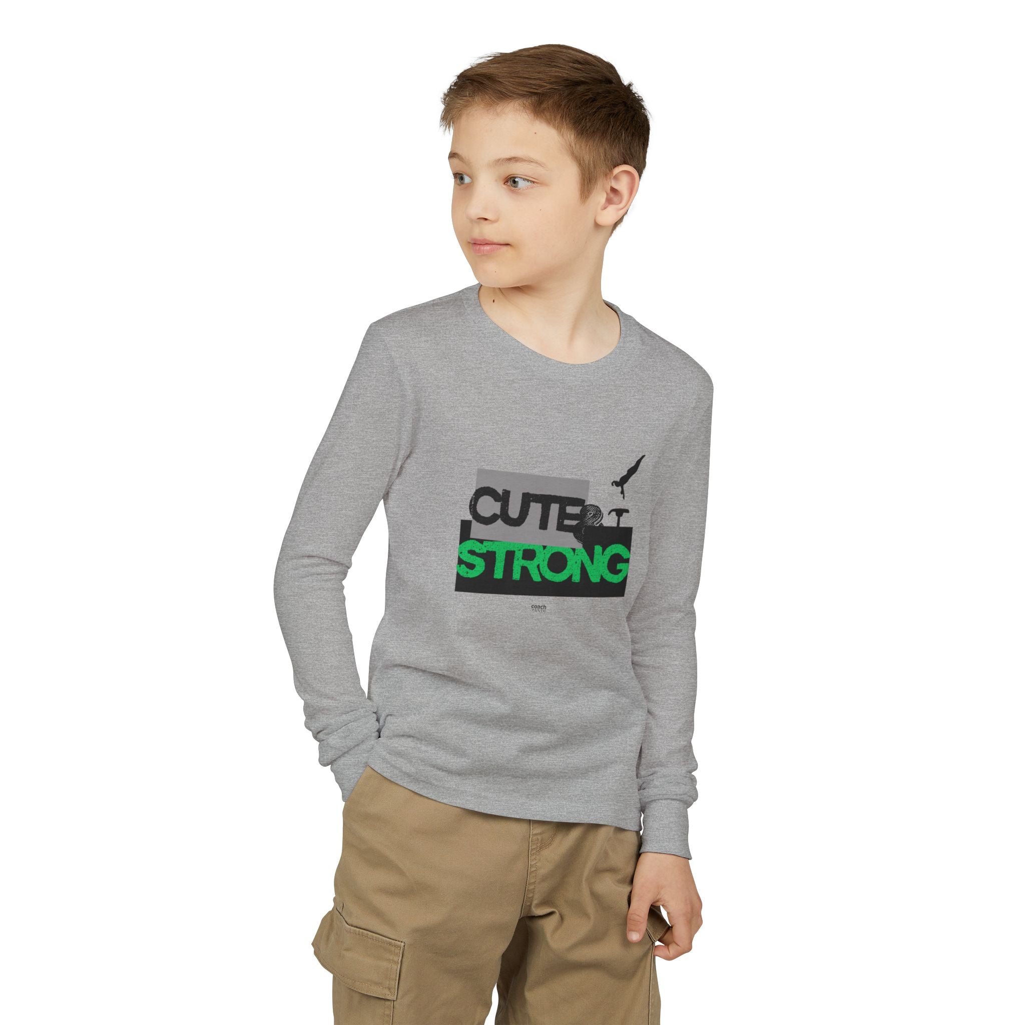 Cute & Strong Long Sleeve Shirt - Green/Black (Youth)