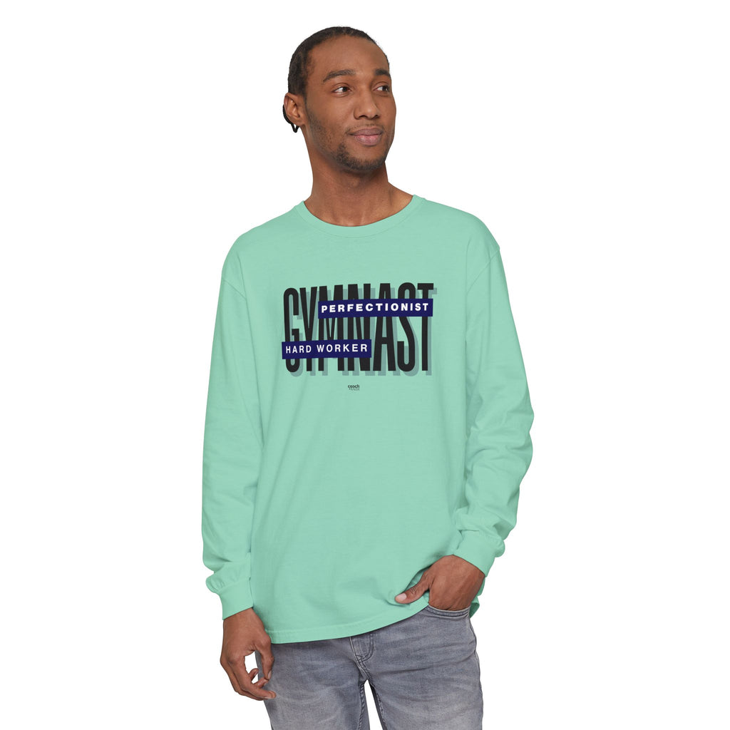 Gymnast Hard Worker Long Sleeve Shirt - Navy (Adult)