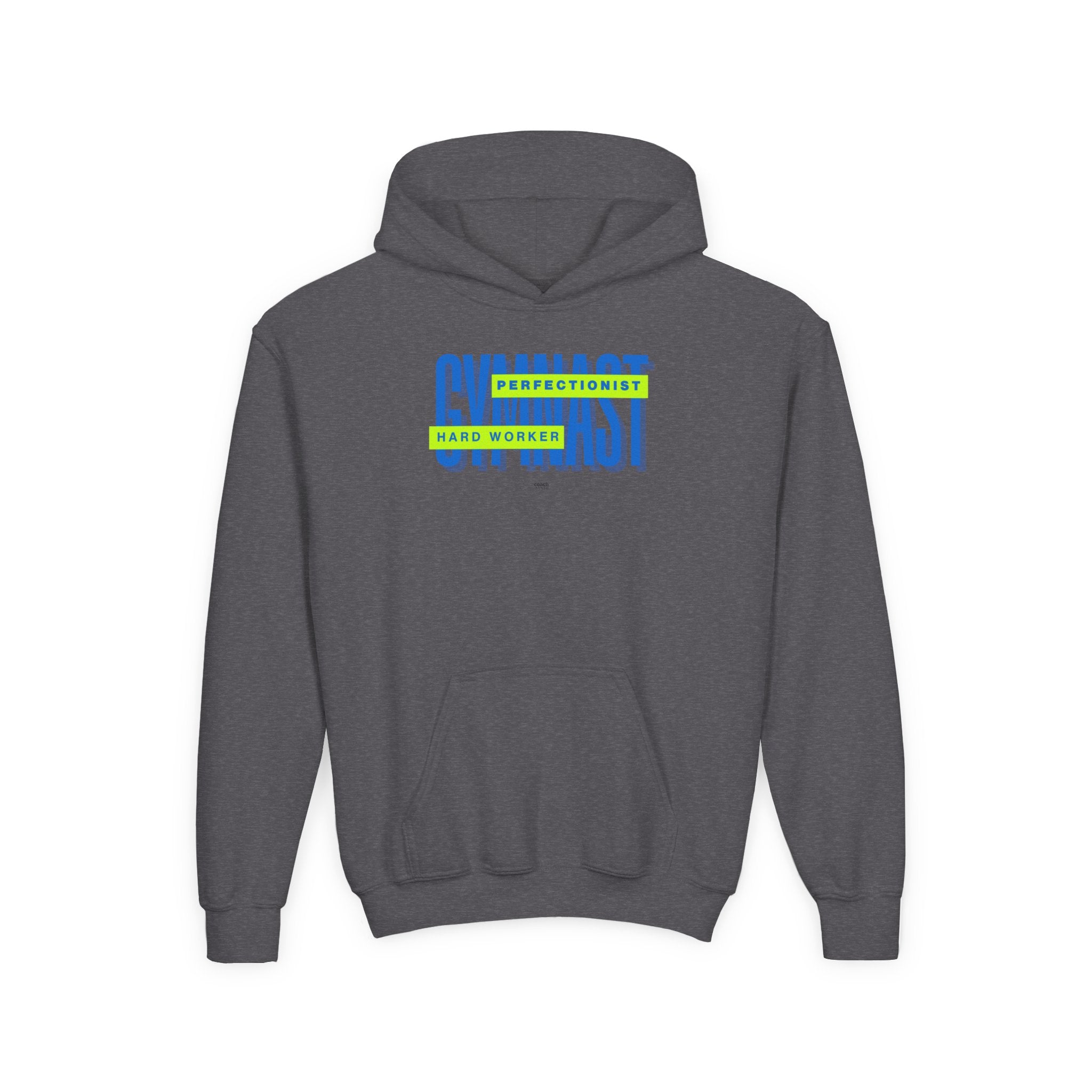 Gymnast Hard Worker Hoodie - Lime/Blue (Youth)