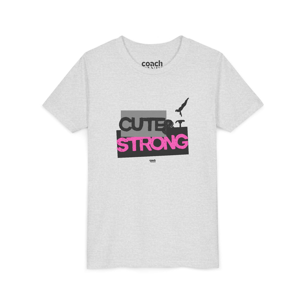 Cute & Strong Youth Short Sleeve Tee - Pink/Black