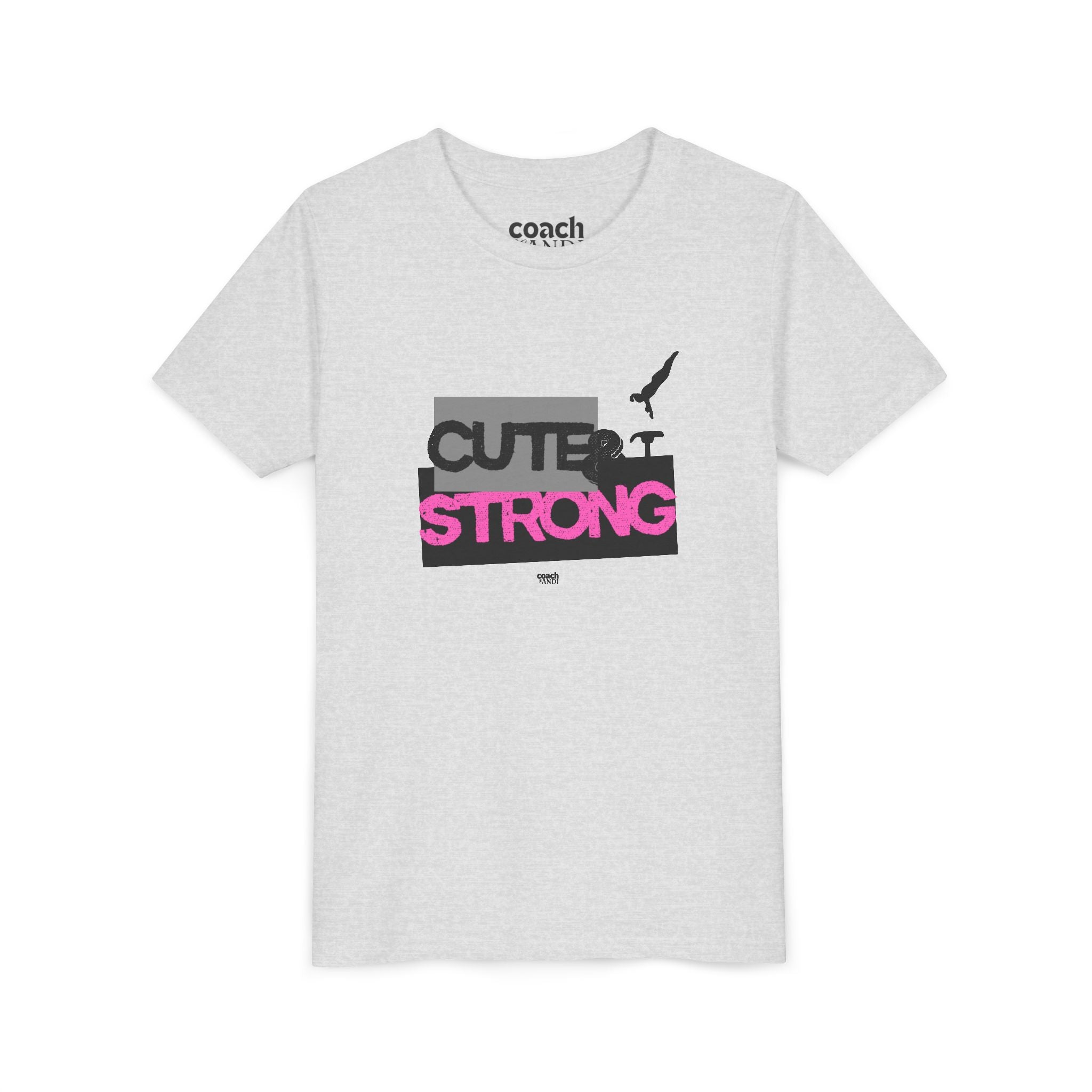 Cute & Strong Youth Short Sleeve Tee - Pink/Black