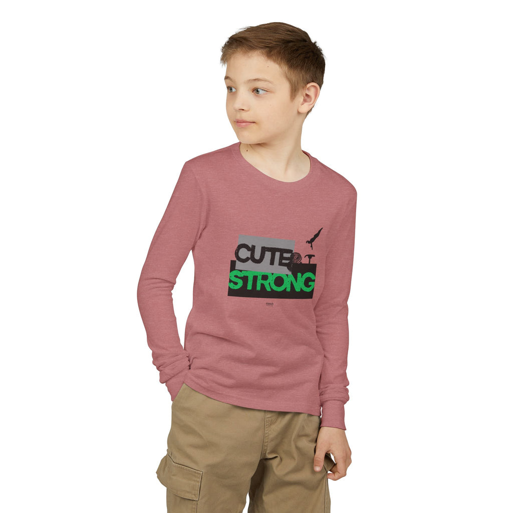 Cute & Strong Long Sleeve Shirt - Green/Black (Youth)