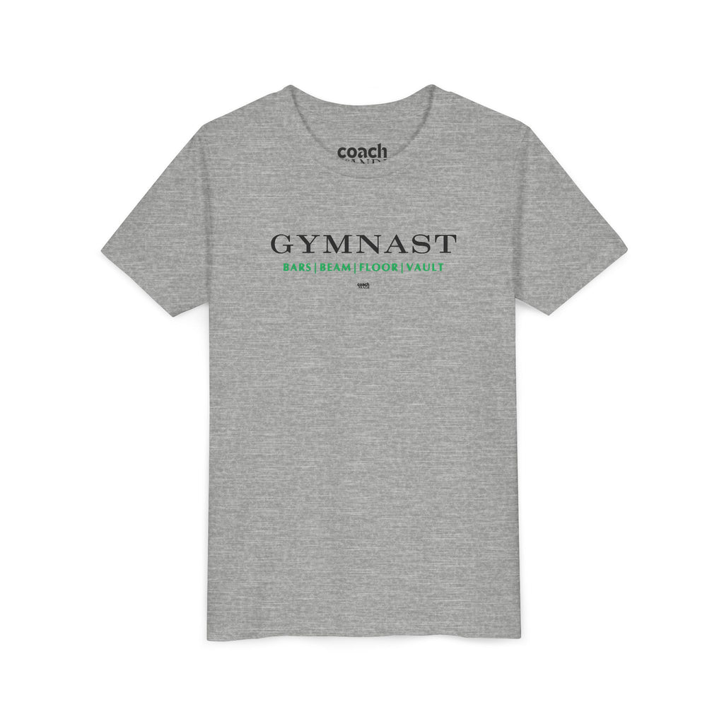 GYMNAST (Bars Beam Floor Vault) Short Sleeve Tee - Green (Youth)