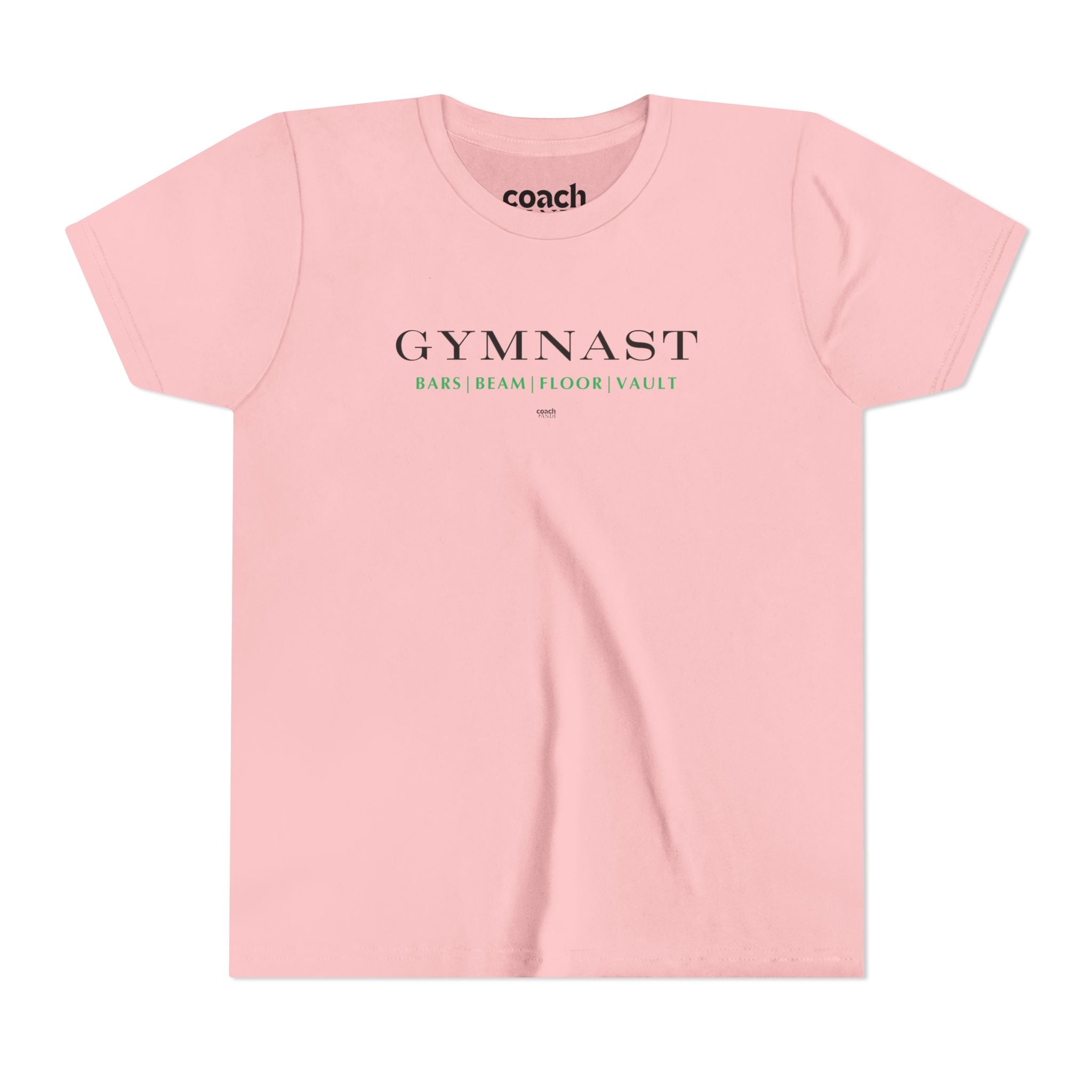 GYMNAST (Bars Beam Floor Vault) Short Sleeve Tee - Green (Youth)