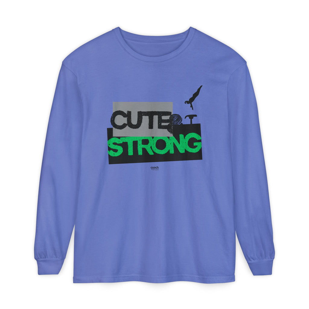 Cute & Strong - Green/Black (Adult Long Sleeve Shirt)
