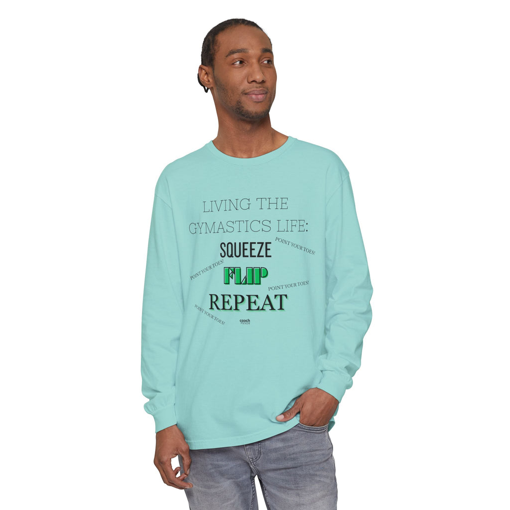 Squeeze Flip Repeat -Green (Adult Longsleeve Shirt)