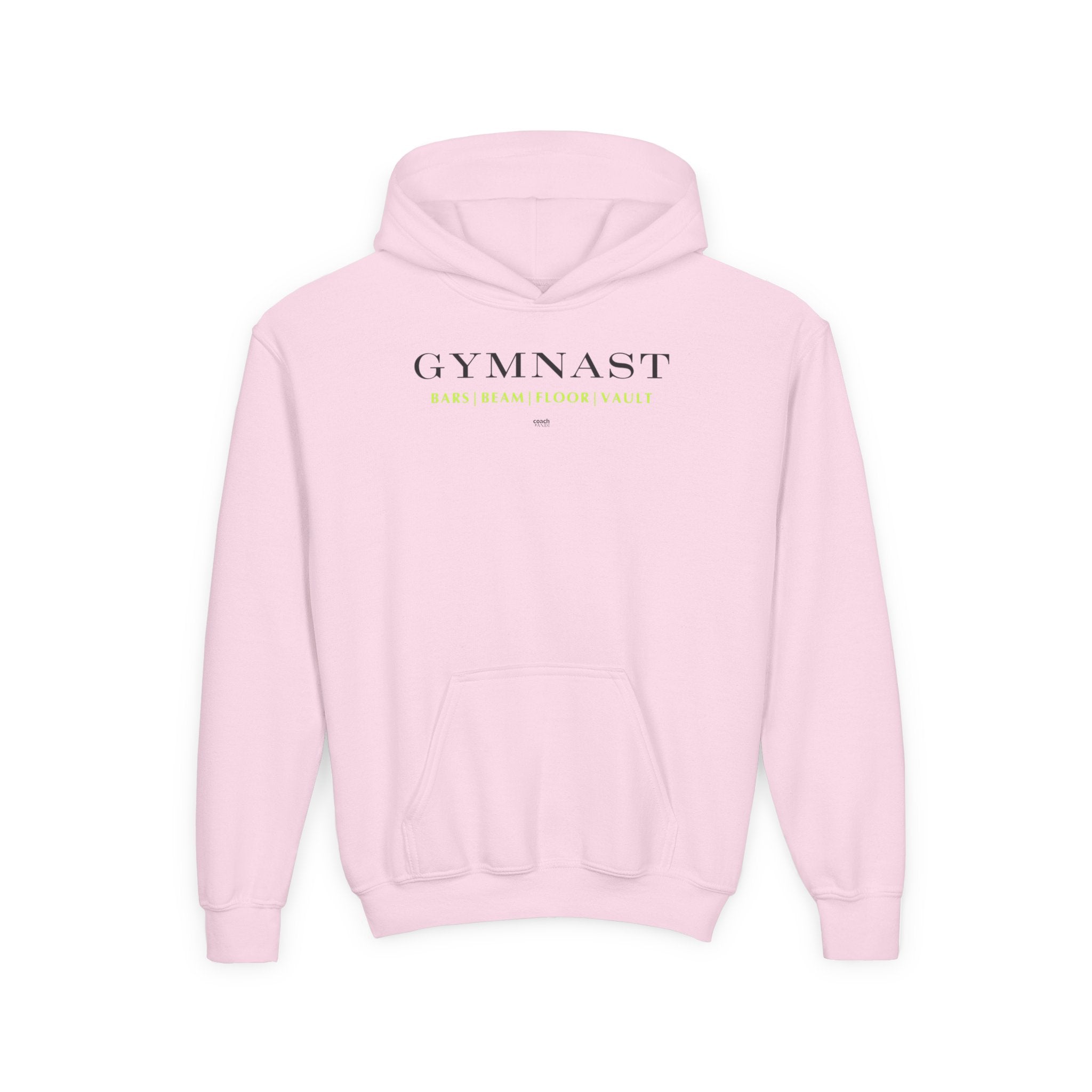 GYMNAST (Bars Beam Floor Vault) Hoodie - Lime (Youth)