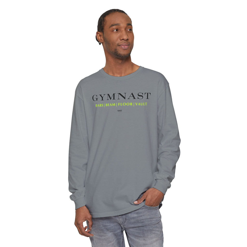 GYMNAST (Bars Beam Floor Vault) Long Sleeve Shirt - Lime (Adult )