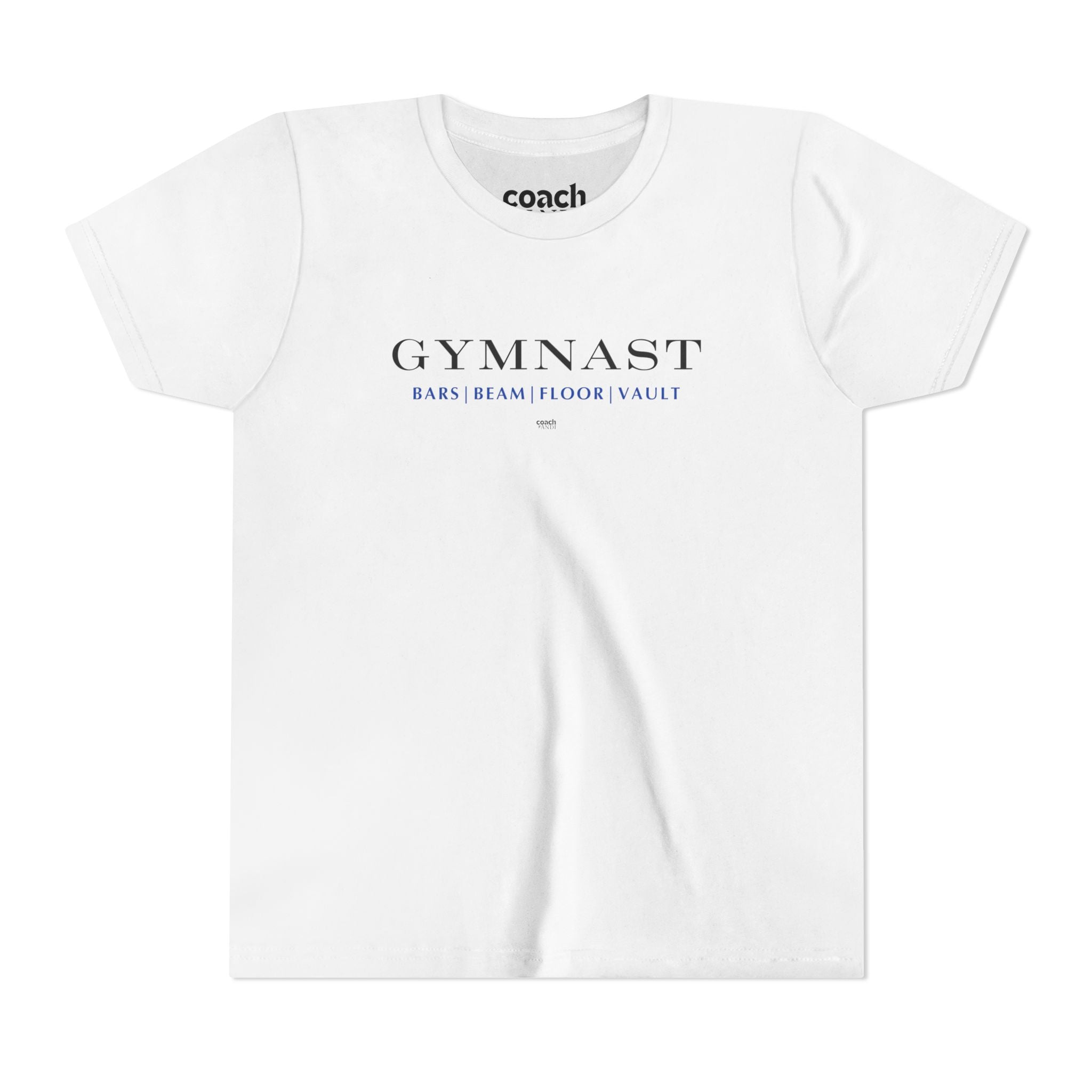 GYMNAST (Bars Beam Floor Vault) Short Sleeve Tee - Blue (Youth)