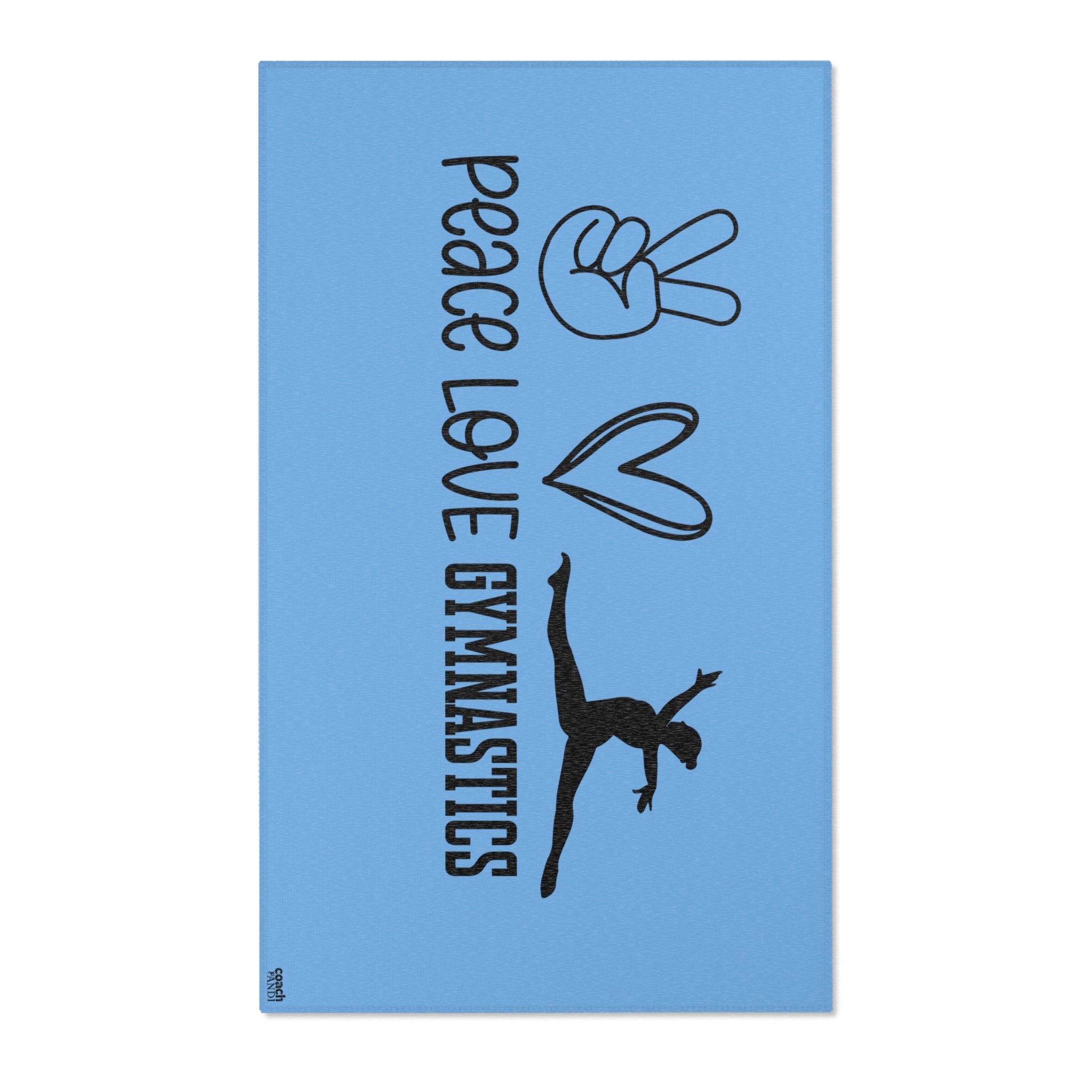 Peace, Love, Gymnastics-Lt Blue (Area Rugs)