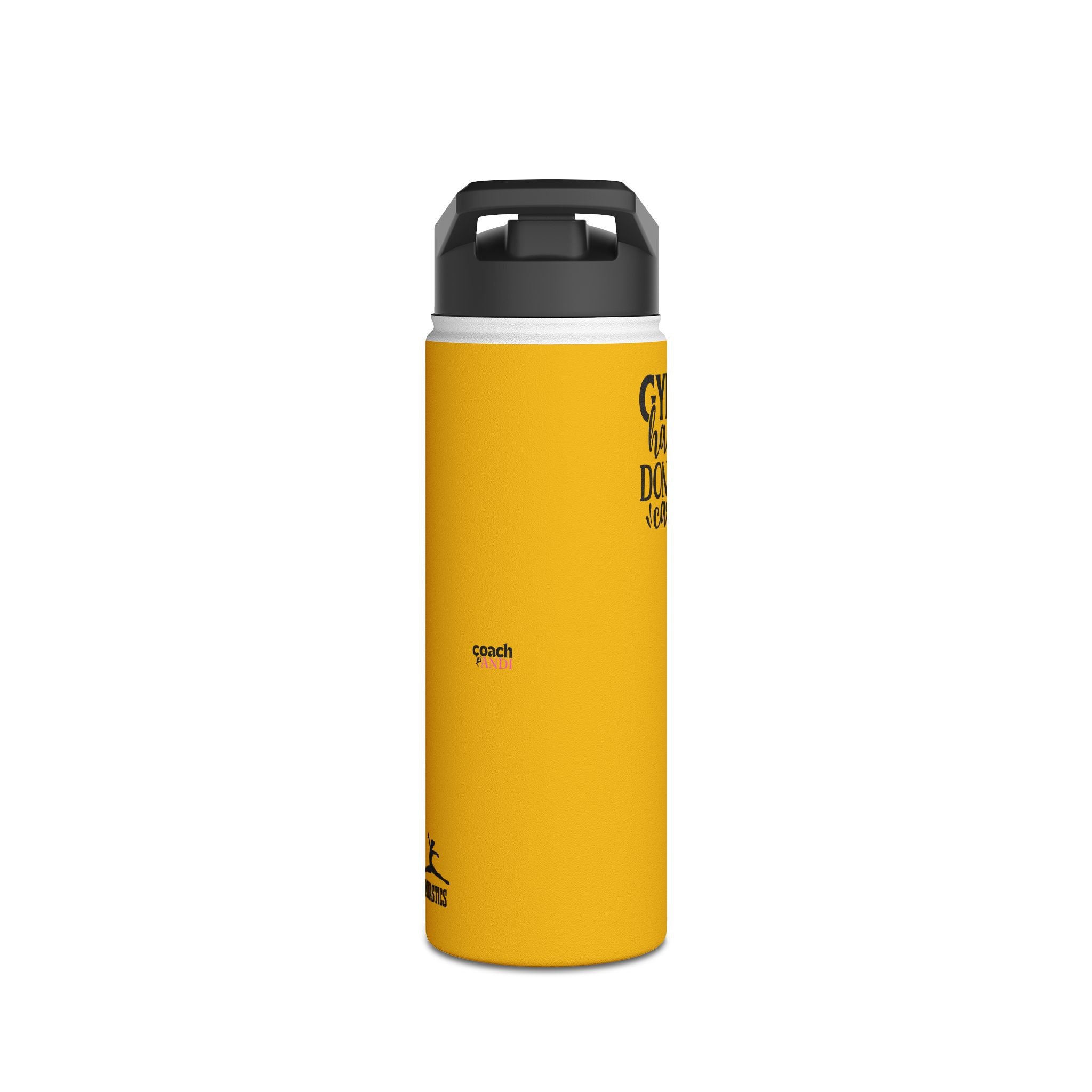 Gymnastics Quotes-Goldenrod (Stainless Steel Water Bottle, Standard Lid)