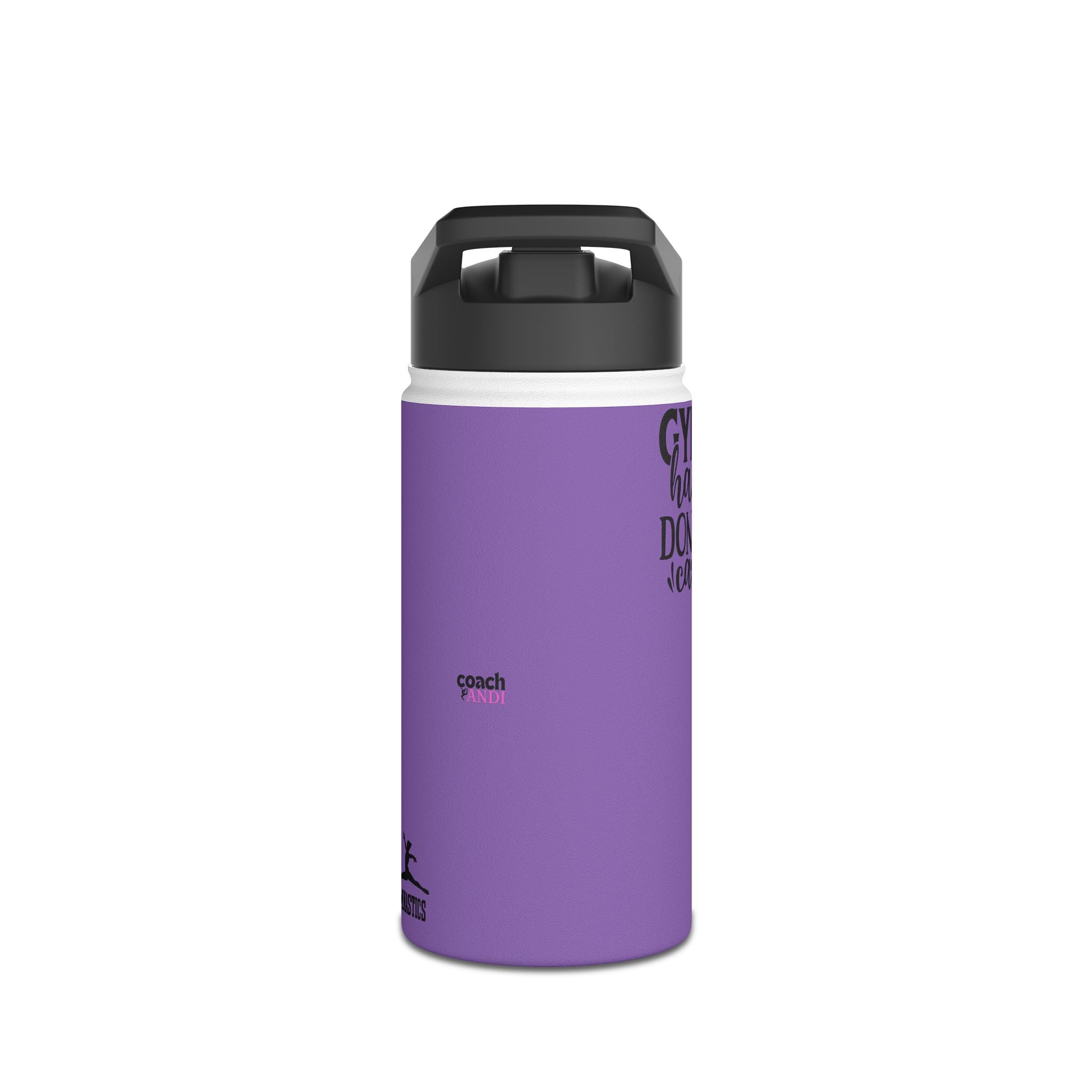 Gymnastics Quotes-Purple (Stainless Steel Water Bottle, Standard Lid)