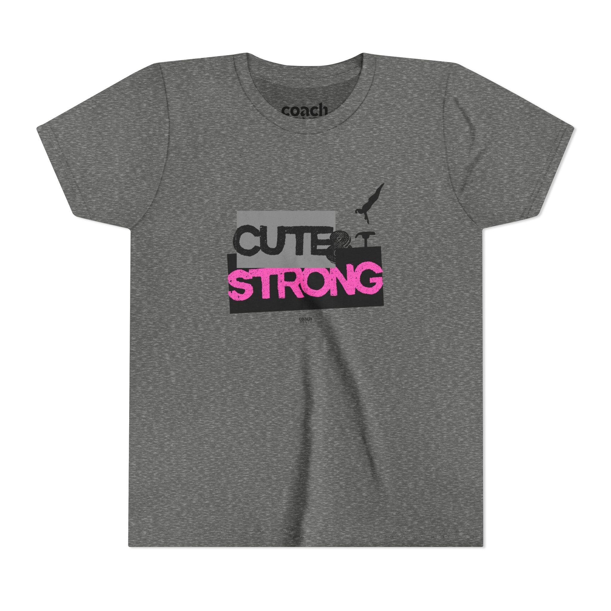 Cute & Strong Youth Short Sleeve Tee - Pink/Black