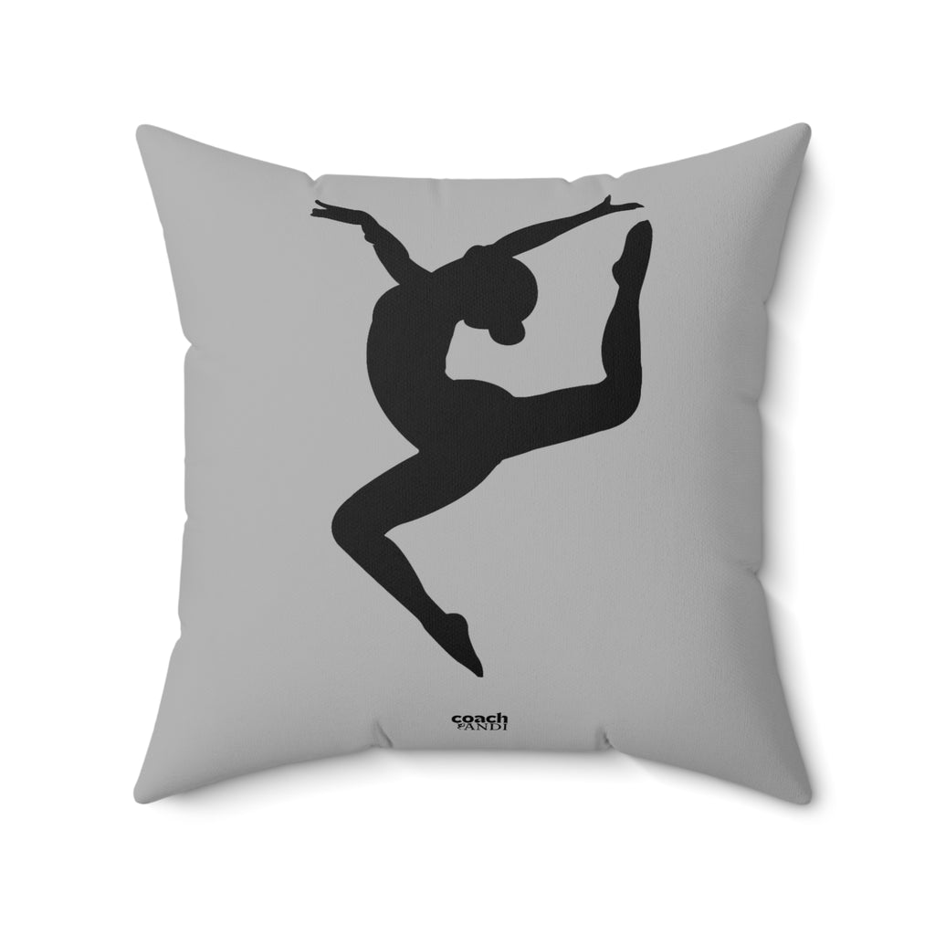 Always Be A Gymnast-Grey (Spun Polyester Square Pillow)