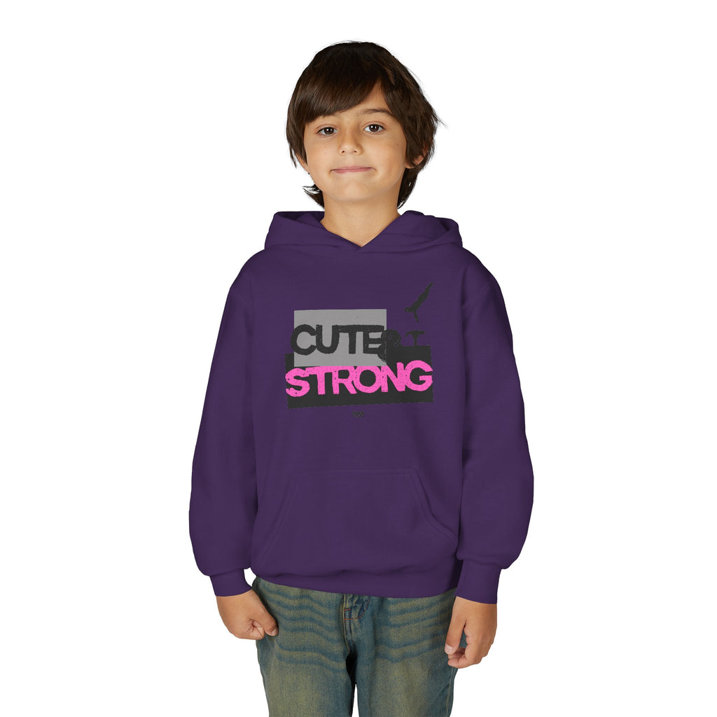 Cute & Strong Hoodie - Pink/Black (Youth)
