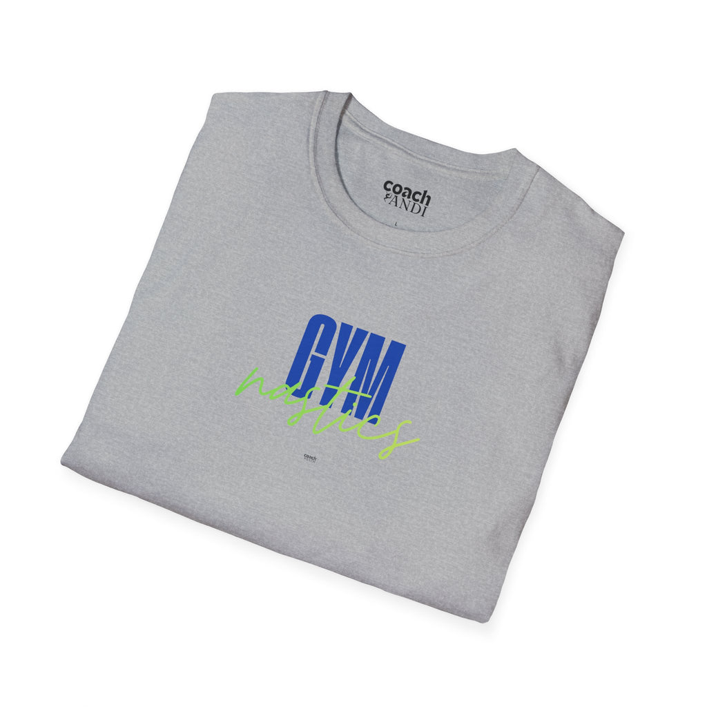 GYMnastics Tshirt - Blue/Lime (Adult)