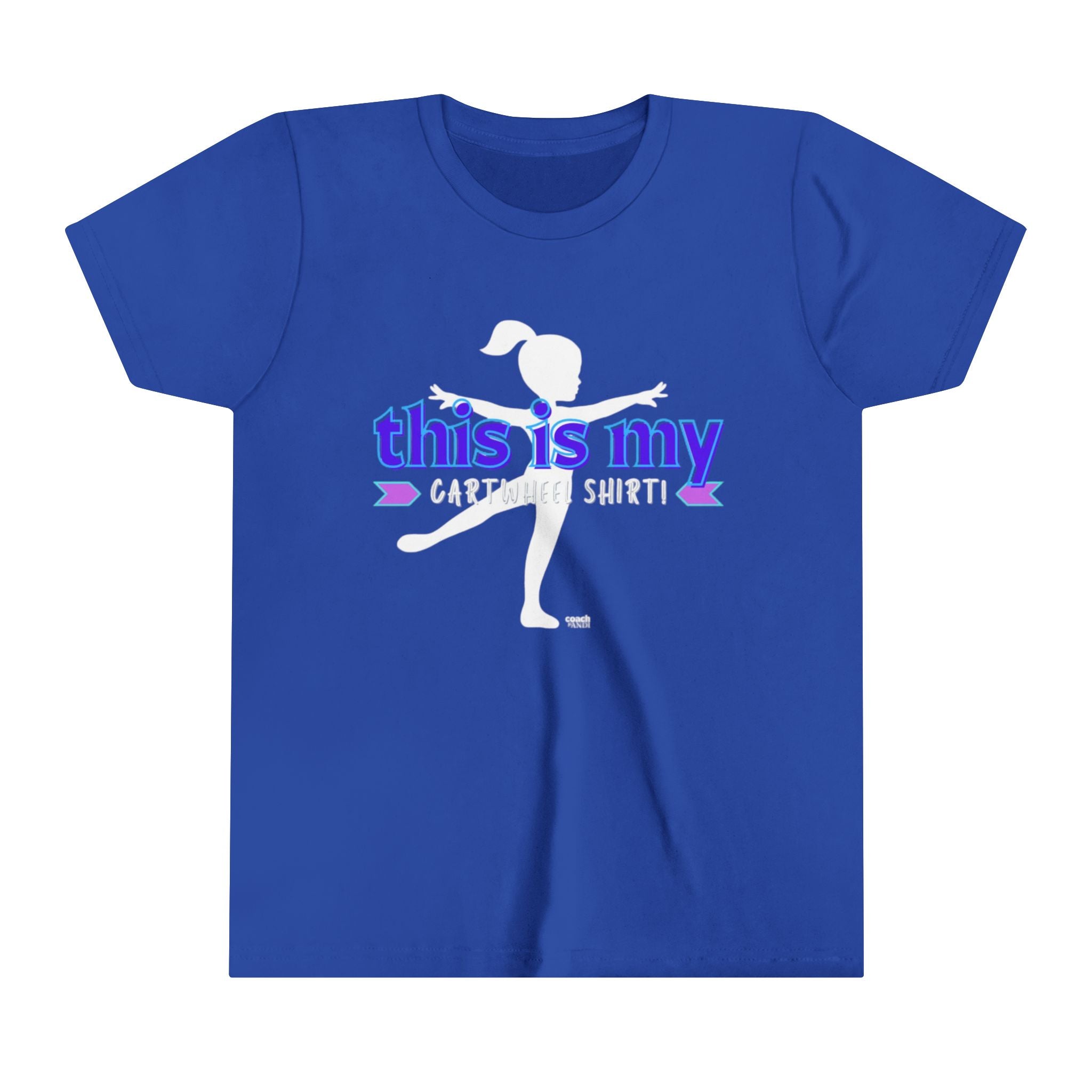 My Cartwheel Shirt-Purple/Turquoise (Youth Short Sleeve Tee)