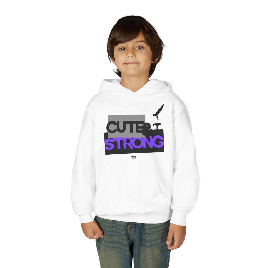 Cute & Strong Hoodie - Purple/Black (Youth)
