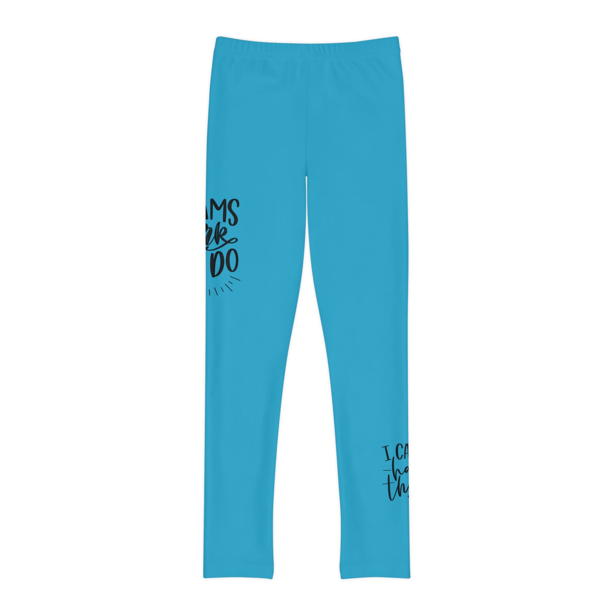 Dreams Dont Work Hard, You Do- Turquoise (Youth Full-Length Leggings (AOP)