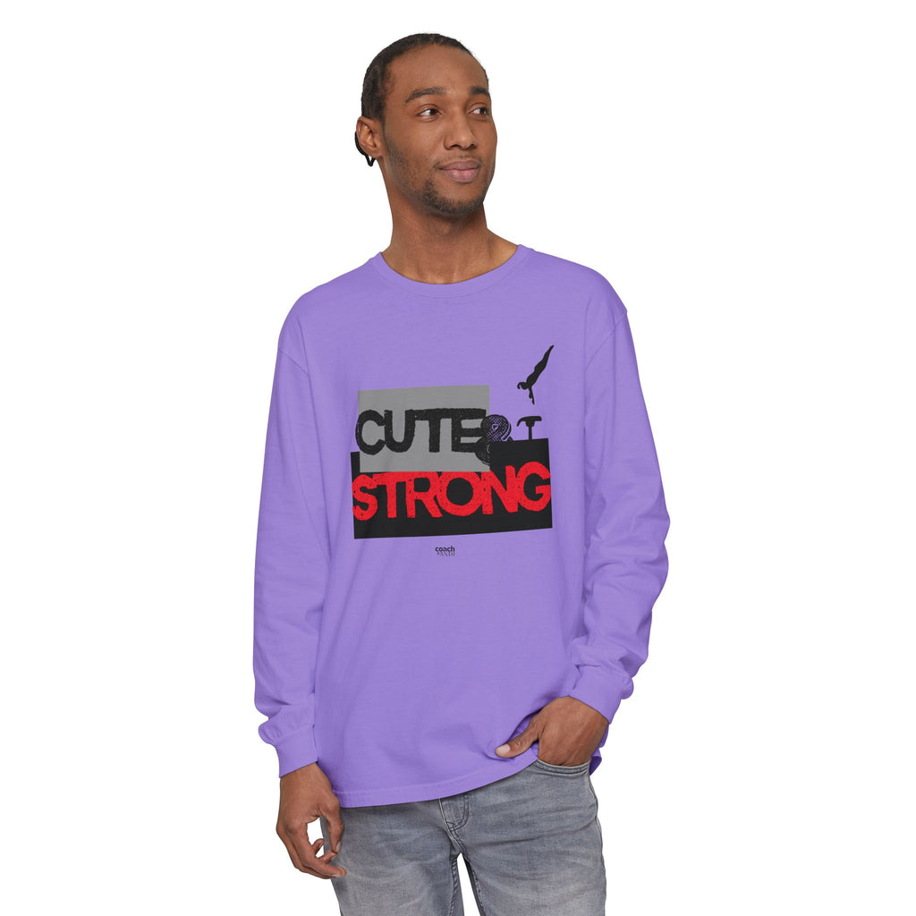 Cute & Strong - Red/Black (Adult Long Sleeve Shirt)