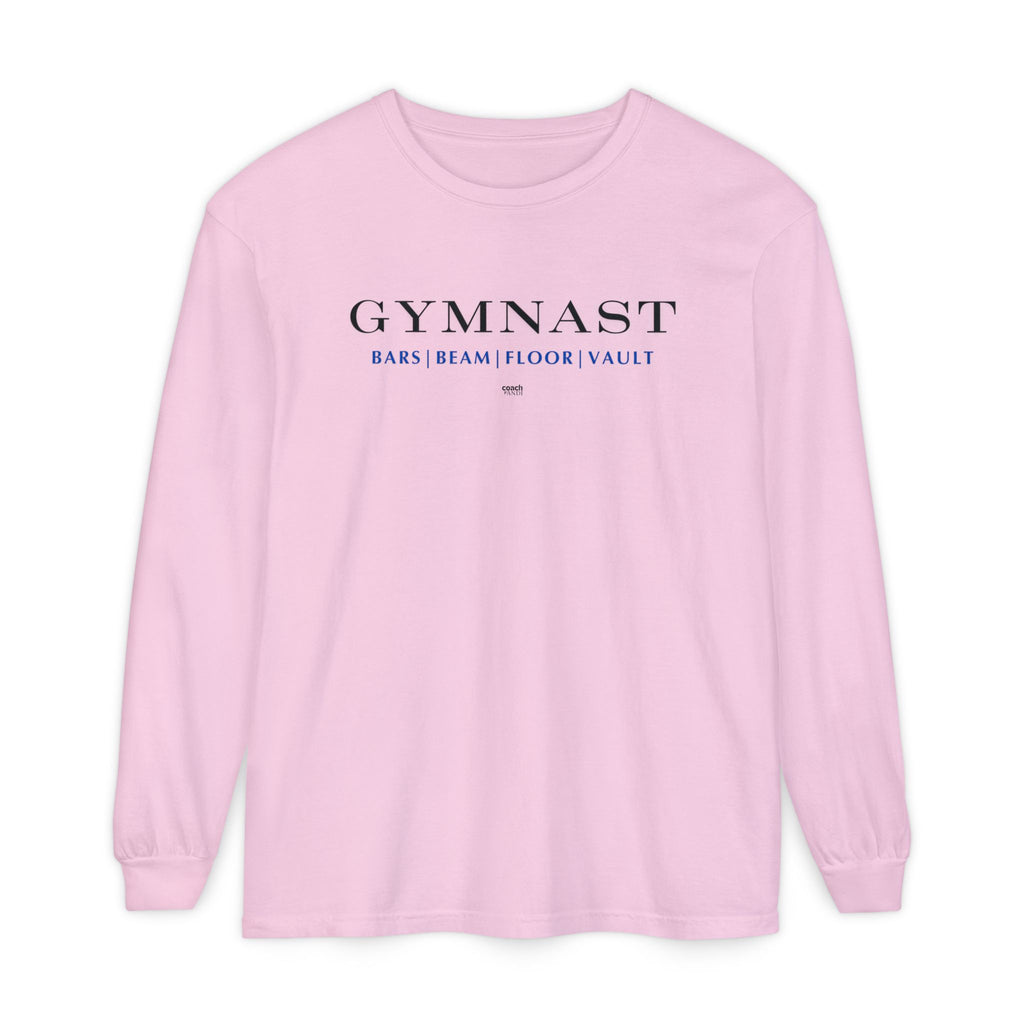 GYMNAST (Bars Beam Floor Vault) Long Sleeve Shirt - Blue (Adult )