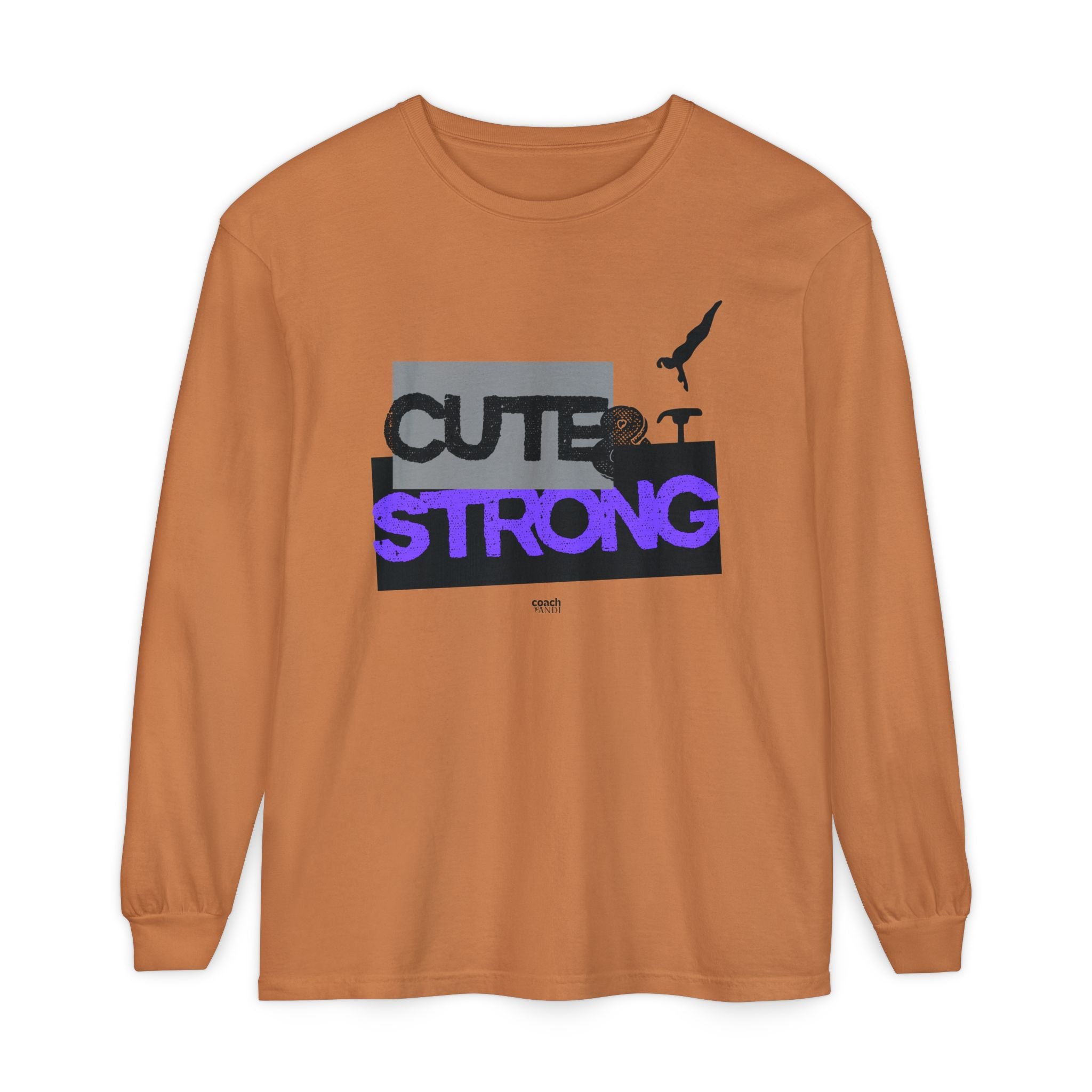 Cute & Strong - Purple/Black (Adult Long Sleeve Shirt)