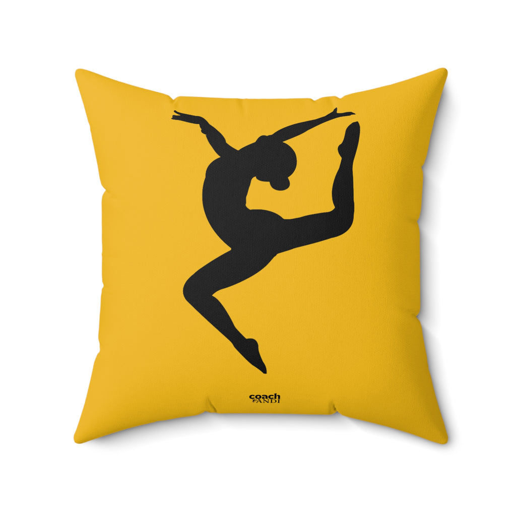 Always Be A Gymnast-Goldenrod (Spun Polyester Square Pillow)