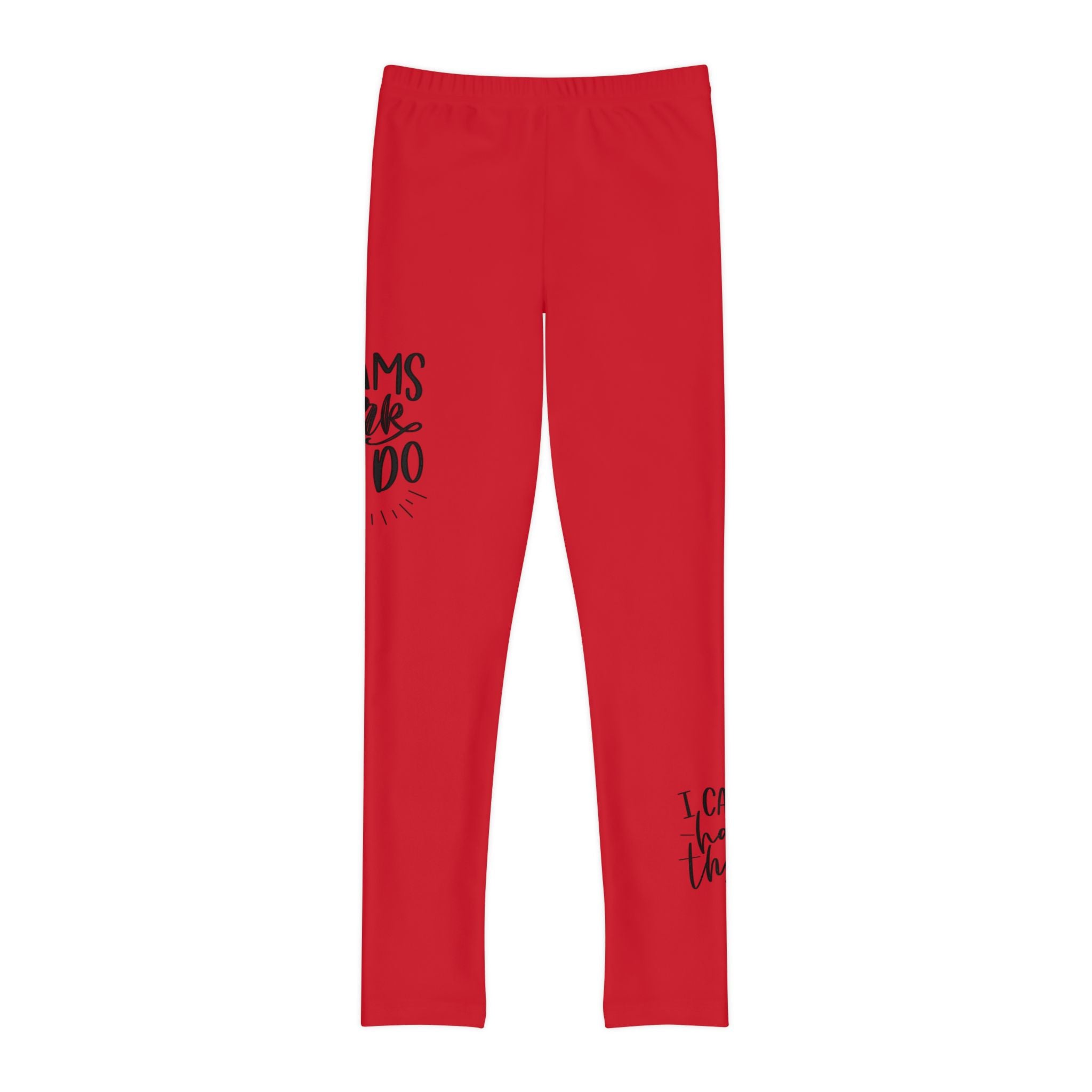 Dreams Dont Work Hard, You Do- Red (Youth Full-Length Leggings (AOP)