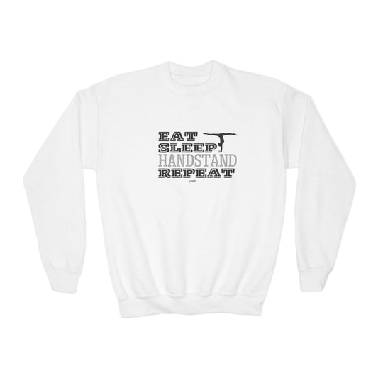 Eat, Sleep, Handstand, Repeat (Youth Crewneck Sweatshirt)