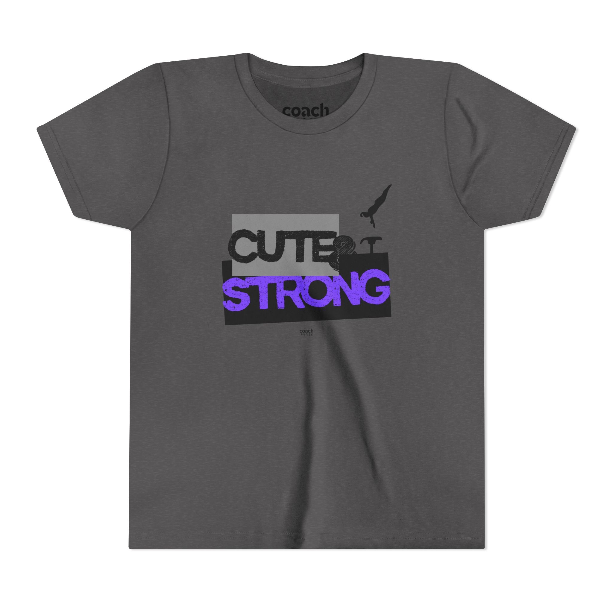 Cute & Strong Youth Short Sleeve Tee - Purple/Black