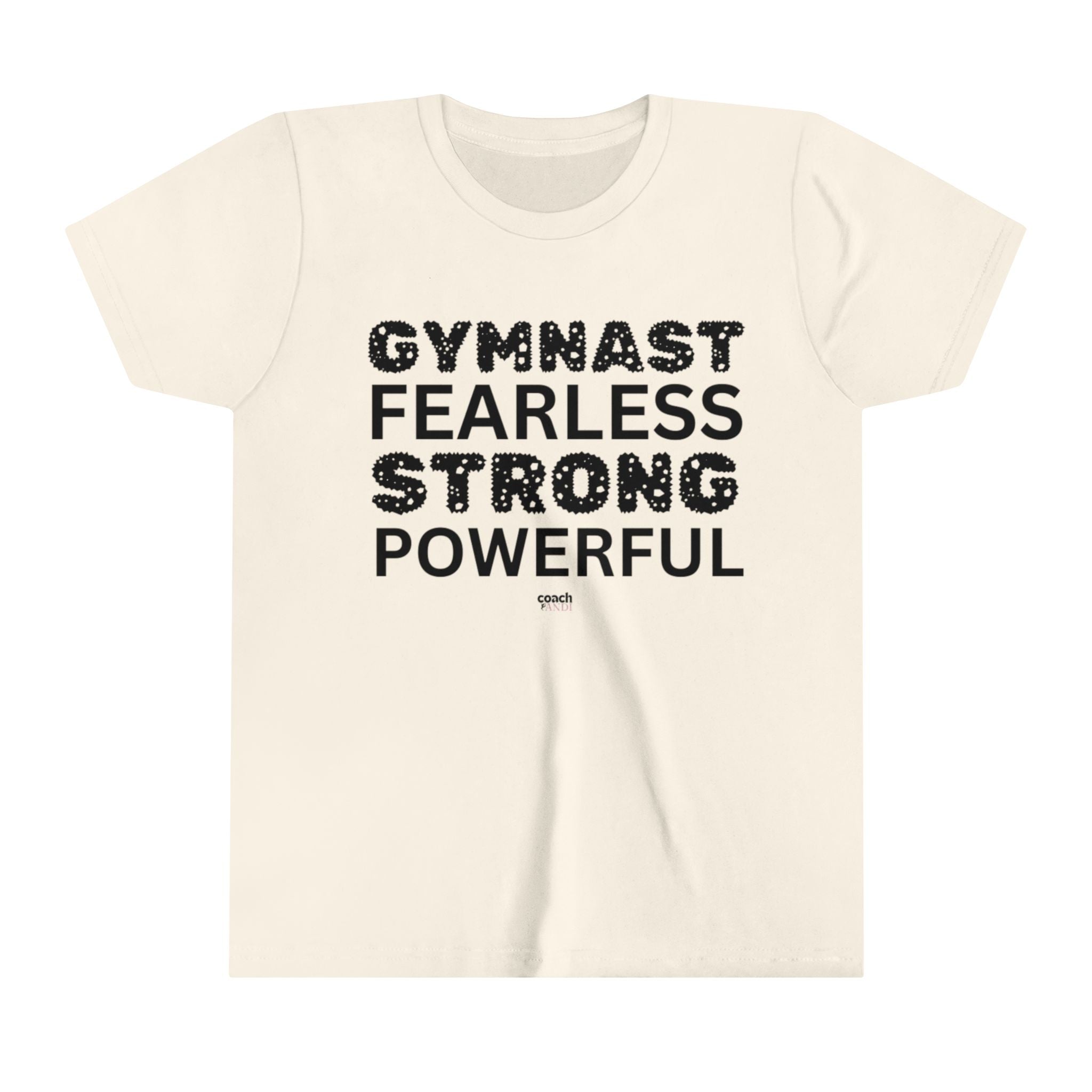 Fearless, Strong, Powerful Gymnast (Youth Short Sleeve Tee)