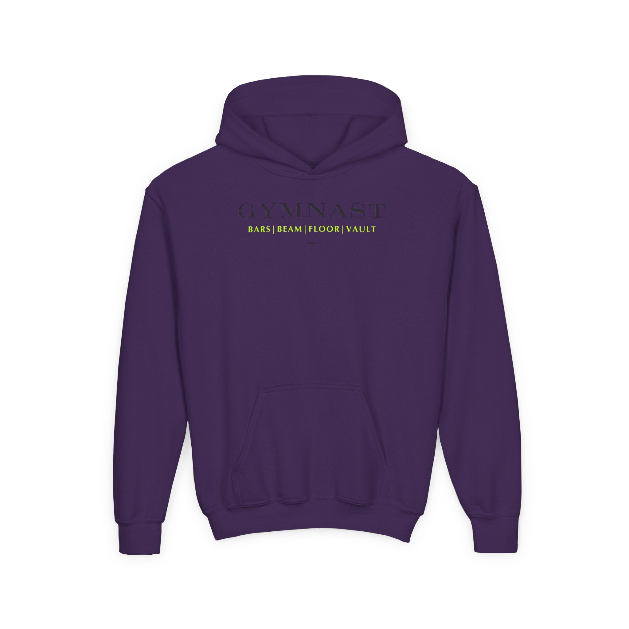 GYMNAST (Bars Beam Floor Vault) Hoodie - Lime (Youth)