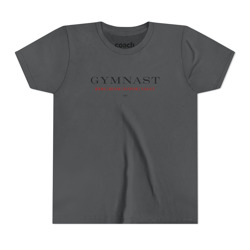 GYMNAST (Bars Beam Floor Vault) Short Sleeve Tee - Red (Youth)