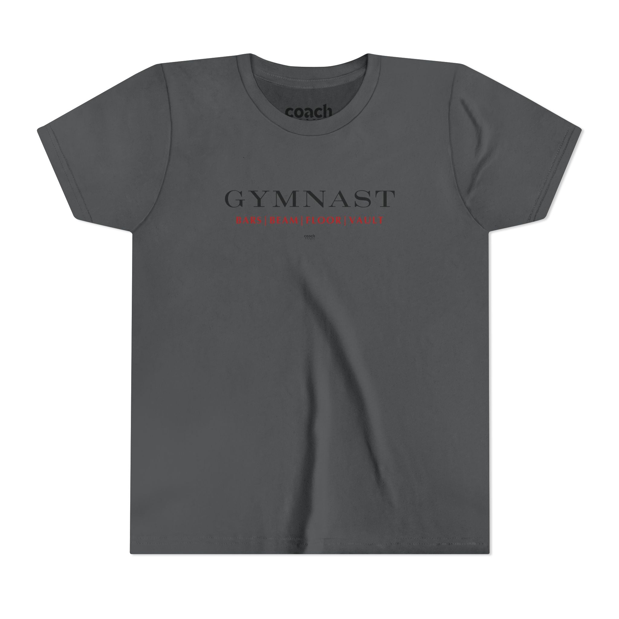GYMNAST (Bars Beam Floor Vault) Short Sleeve Tee - Red (Youth)
