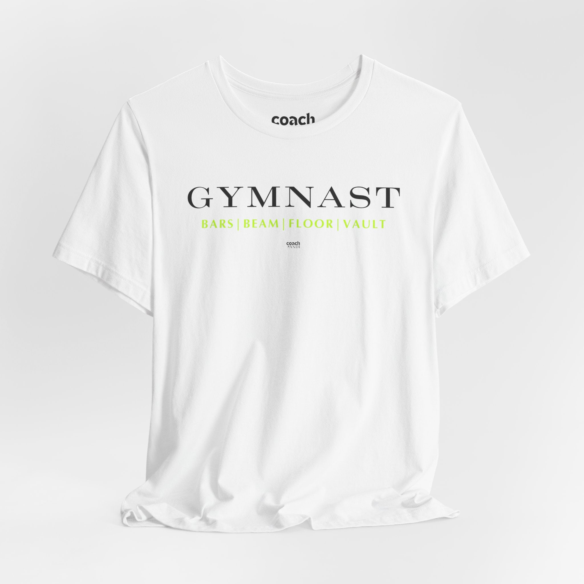 GYMNAST (Bars Beam Floor Vault) Tshirt - Lime (Adult)