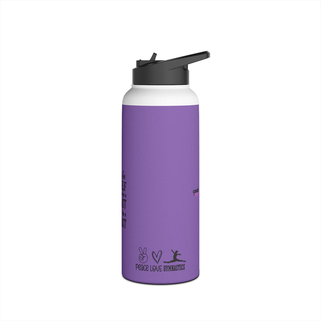 Gymnastics Quotes-Purple (Stainless Steel Water Bottle, Standard Lid)